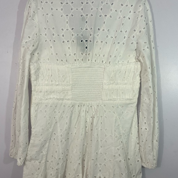 Gianni Bini Katrina White Eyelet Dress Large Lined Cotton NWT $169 - Picture 3 of 4